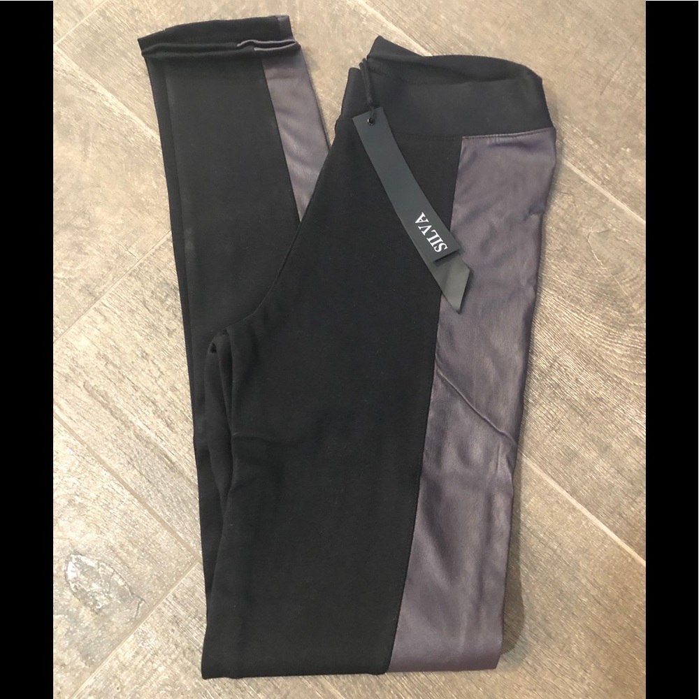 NWT SILVA woman’s S legging with vegan leather